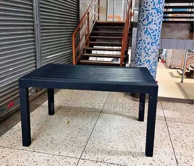 Rectangular Plastic Rattan Table - 1