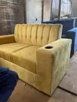 Yellow Fabric Sofa Set - 2