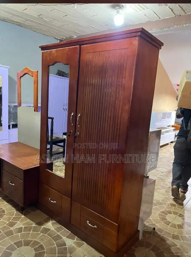 Mahogany and White Wardrobe - 1