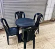 1 Black Small Round Table + 4 Black Armless Chairs - 2