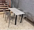 Grey Foldable Dining Table with 4 Curved Back Chairs - 1