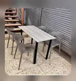 Grey Foldable Dining Table with 4 Curved Back Chairs - 2