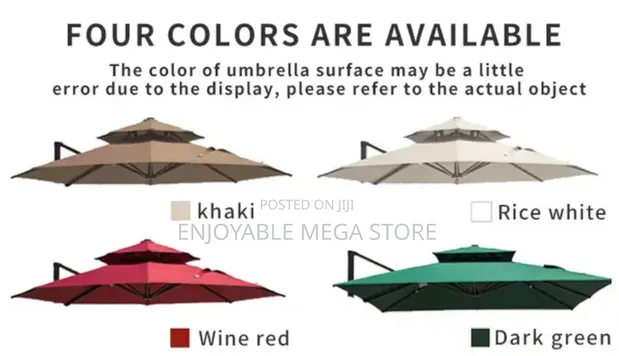 Large 3m Round Garden Umbrella - Brand New - 1