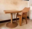 Coffee Table and Brown Armchair - 1