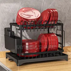 Premium 2-Tier Metal Kitchen Dish Drying Rack