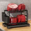 Premium 2-Tier Metal Kitchen Dish Drying Rack - 1