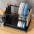 Premium 2-Tier Metal Kitchen Dish Drying Rack - 2