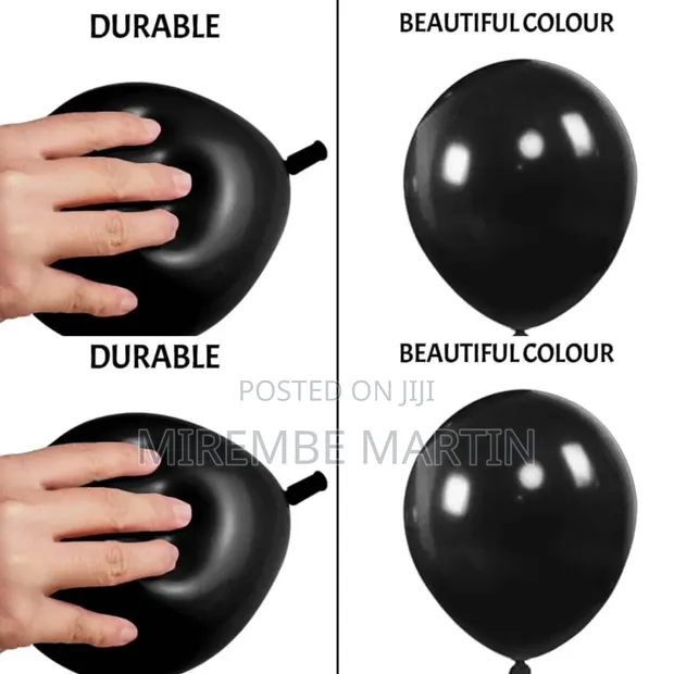 12 Inch Black and Yellow Latex Balloons - 1