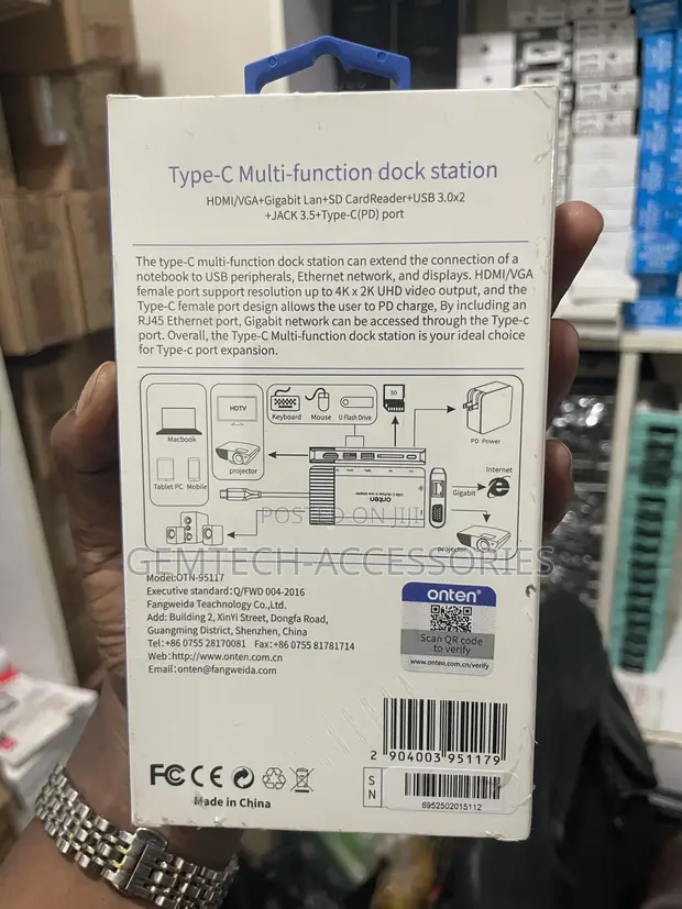 Onten Type-C 8-in-1 Multi-Function Dock Station - 1