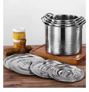 Heavy-Duty 4-Piece Stainless Steel Stock Pot Set with Lids
