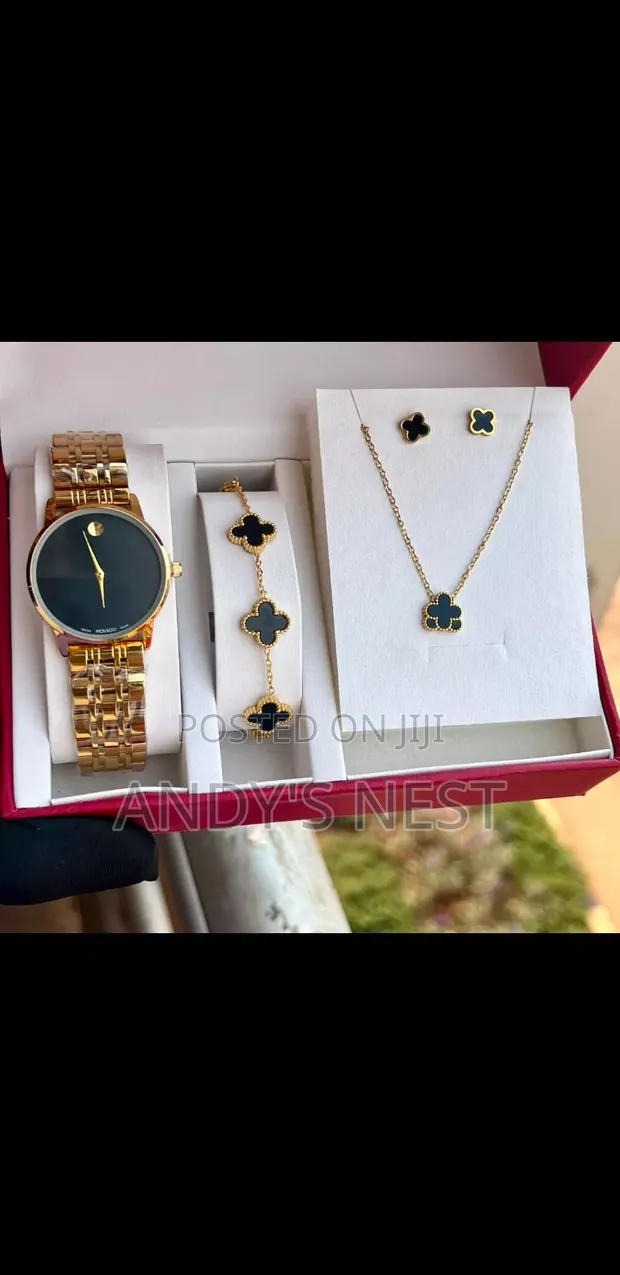 Ladies Watch, Bracelet, and Necklace Set - 1