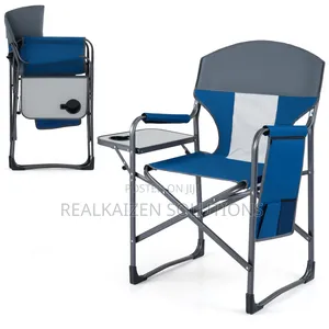 Heavy-Duty Folding Camping Director's Chair with Table & Cup Holder