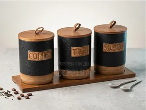 Black Ceramic Coffee & Sugar Set