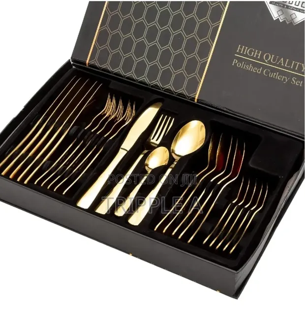 36-Piece Gold Premium Stainless Steel Cutlery Set - 1