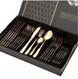 36-Piece Gold Premium Stainless Steel Cutlery Set - 1