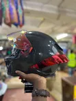Glossy Carbon Fiber Full-Face Motorcycle Helmet - 2