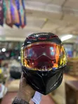 Glossy Carbon Fiber Full-Face Motorcycle Helmet - 3