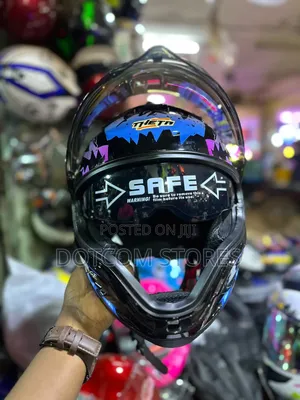 American Safety Black Full-Face Dual-Visor Motorcycle Helmet