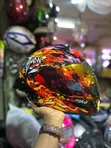 Biker's Full-Face Motorcycle Helmet with Gold Visor - 2