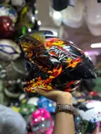 Biker's Full-Face Motorcycle Helmet with Gold Visor - 3