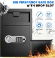 Biometric Steel Drop Deposit Fireproof Safe - 1