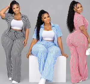 3pcs Women's Striped Clothing Set