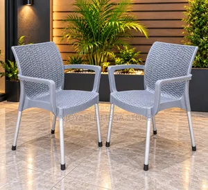 Grey Norble Plastic Chairs with Armrests