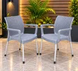 Grey Norble Plastic Chairs with Armrests - 2
