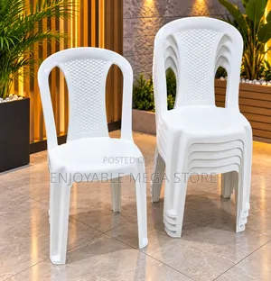 Brand New White Plastic Chairs (Armless)