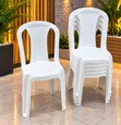 Brand New White Plastic Chairs (Armless) - 2