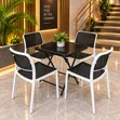 Modern Dining Folding Table and 4 Plastic Chairs - 1