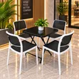 Modern Dining Folding Table and 4 Plastic Chairs - 2