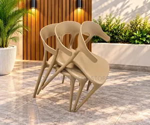 Stylish Plastic Dining Chairs with Armrests (Brand New)
