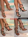 Beaded Gemstone T-Strap Heel Shoes - 2