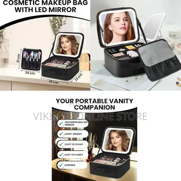 Luxury Portable Makeup Box with Smart LED Mirror - 1