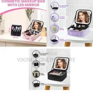Luxury Portable Makeup Box with Smart LED Mirror