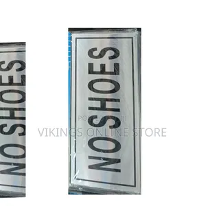 Self-Adhesive 'No Shoes' Sign - Silver