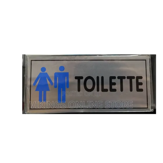 5 Pieces Man and Woman Washroom Toilet Sign Set - Blue - 1