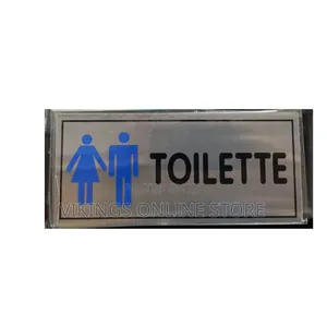 5 Pieces Man and Woman Washroom Toilet Sign Set - Blue