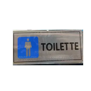 Blue Men's Toilet Sign - Silver Self-Adhesive