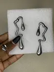 Silver Statement Earrings - 3