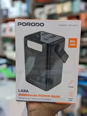 Porodo Lara 80000mAh Power Bank with Integrated Cables