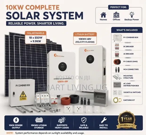 10kW Complete Hybrid Solar Kit with 10kWh Lithium Battery - 1