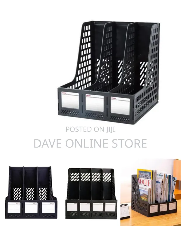 Brand New 4-Compartment Desk Magazine Holder File Organizer - 1