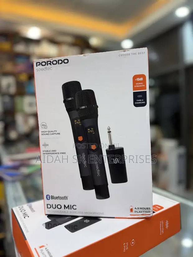 Porodo Soundtec Duo Mic Rechargeable Wireless Microphone - 1