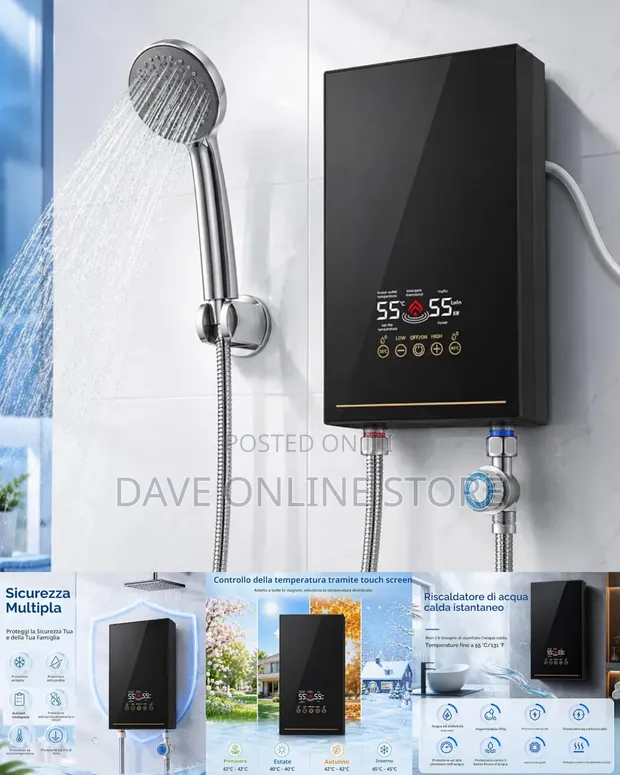 Instant Mini Water Heater 5500W with LED Display - 1