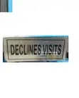 5 Pieces 'Declines Visits' Sign - Self Adhesive - 1