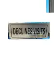 5 Pieces 'Declines Visits' Sign - Self Adhesive - 2