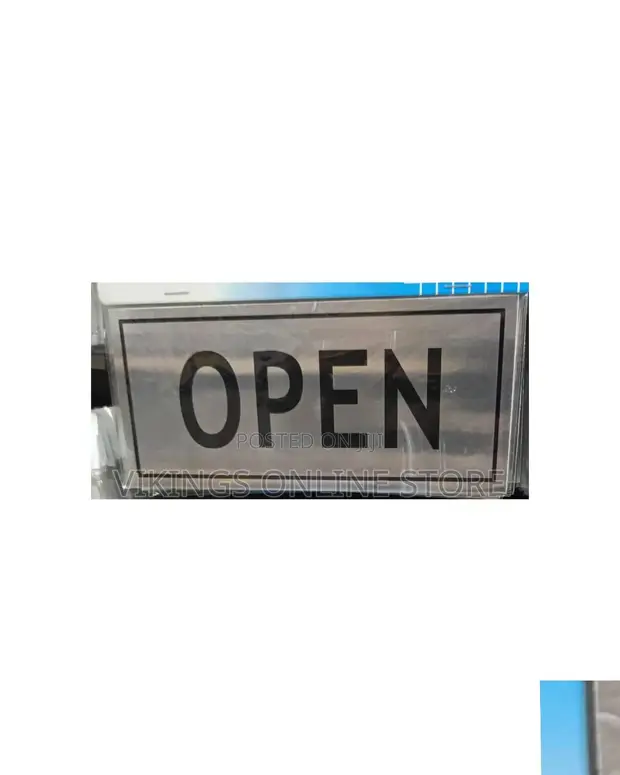 Self-Adhesive Aluminum Open Sign - Silver - 1