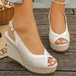 Toe-Cross Strap Wedge Slingback Shoes - 2